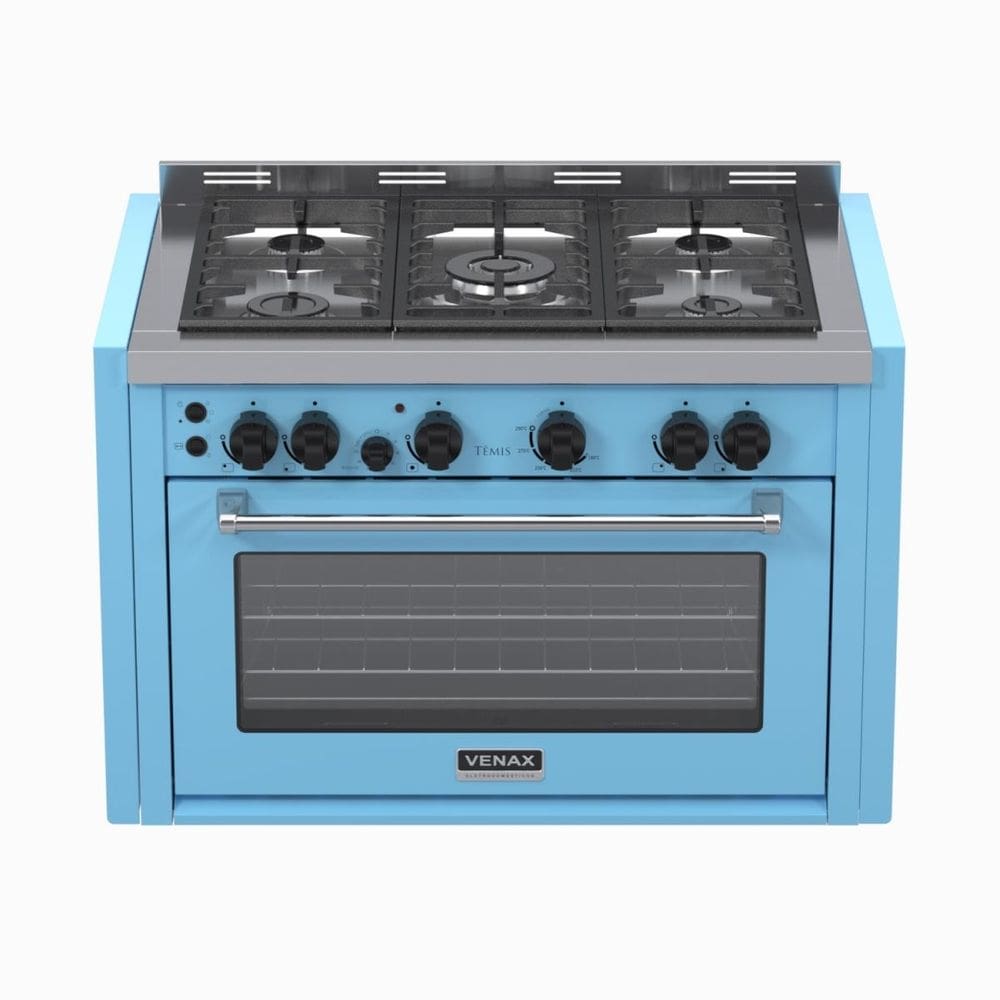 Fogao de Embutir 5 Bocas Venax Temis Azul Gas Glp