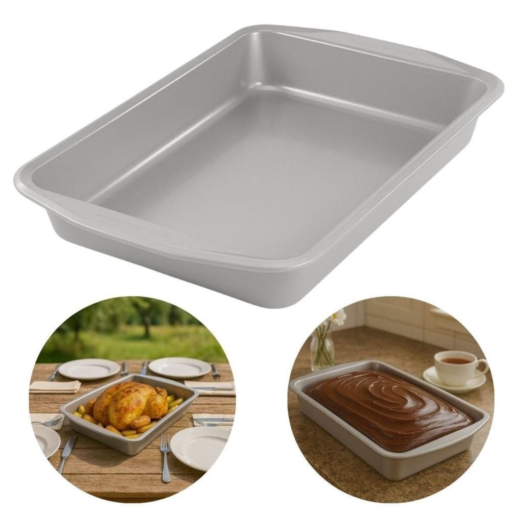 Assadeira Forma Retangular Antiaderente Aço Carbono 47cm