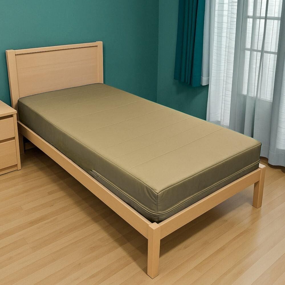 Capa Colchão Solteiro Impermeável Hospitalar Com Zíper - Bege 88x188x18cm