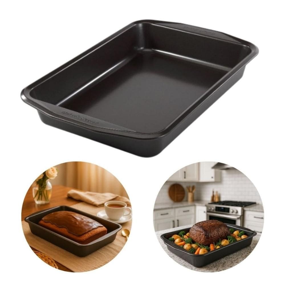 Assadeira Forma Retangular Antiaderente Aço Carbono 37cm