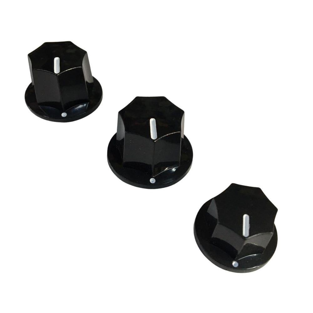 Kit Knob Baixo Jazz Bass 2 Grandes E 1 Pequeno Preto