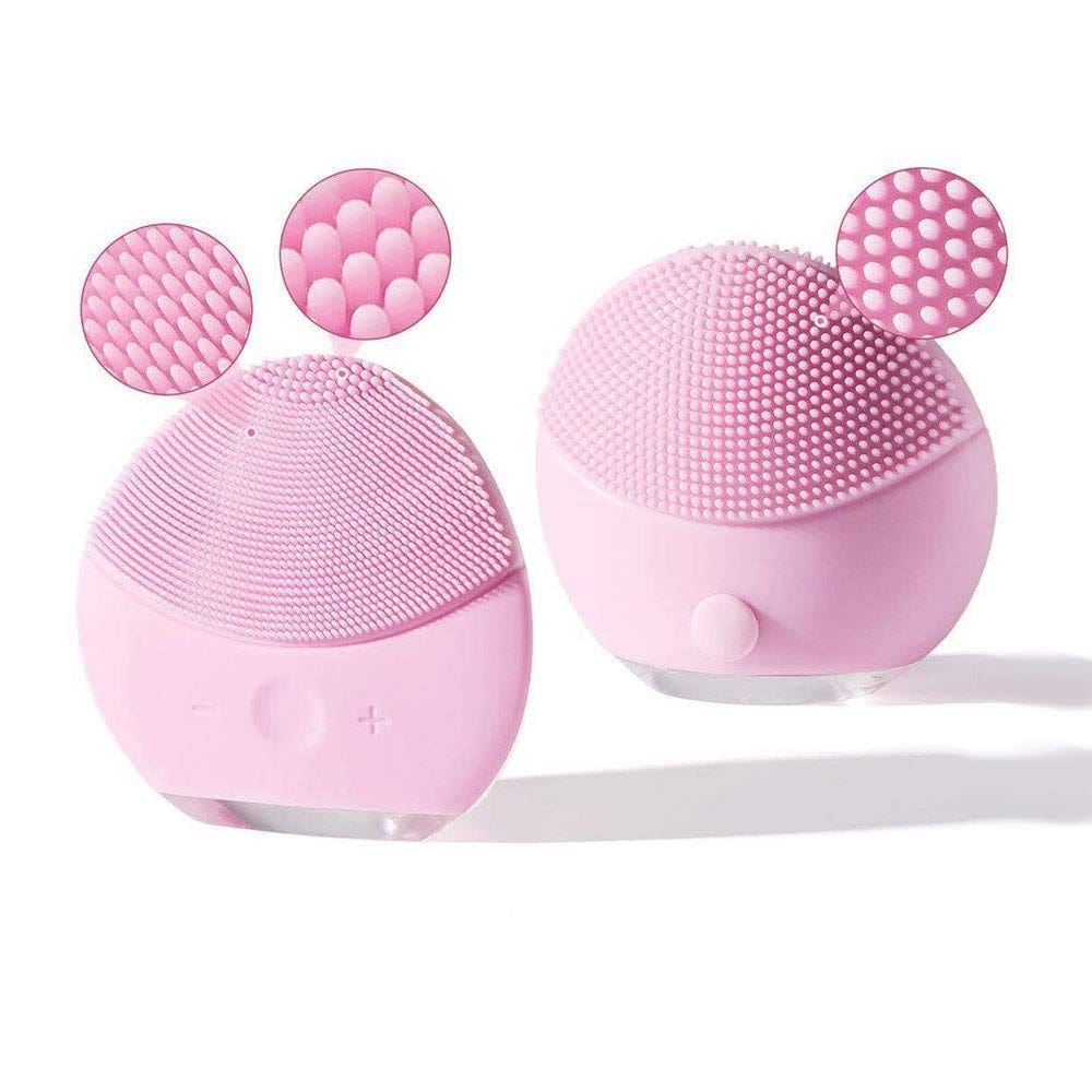 Esponja Mini Elétrica Massageadora Para Limpeza Facial Rosa