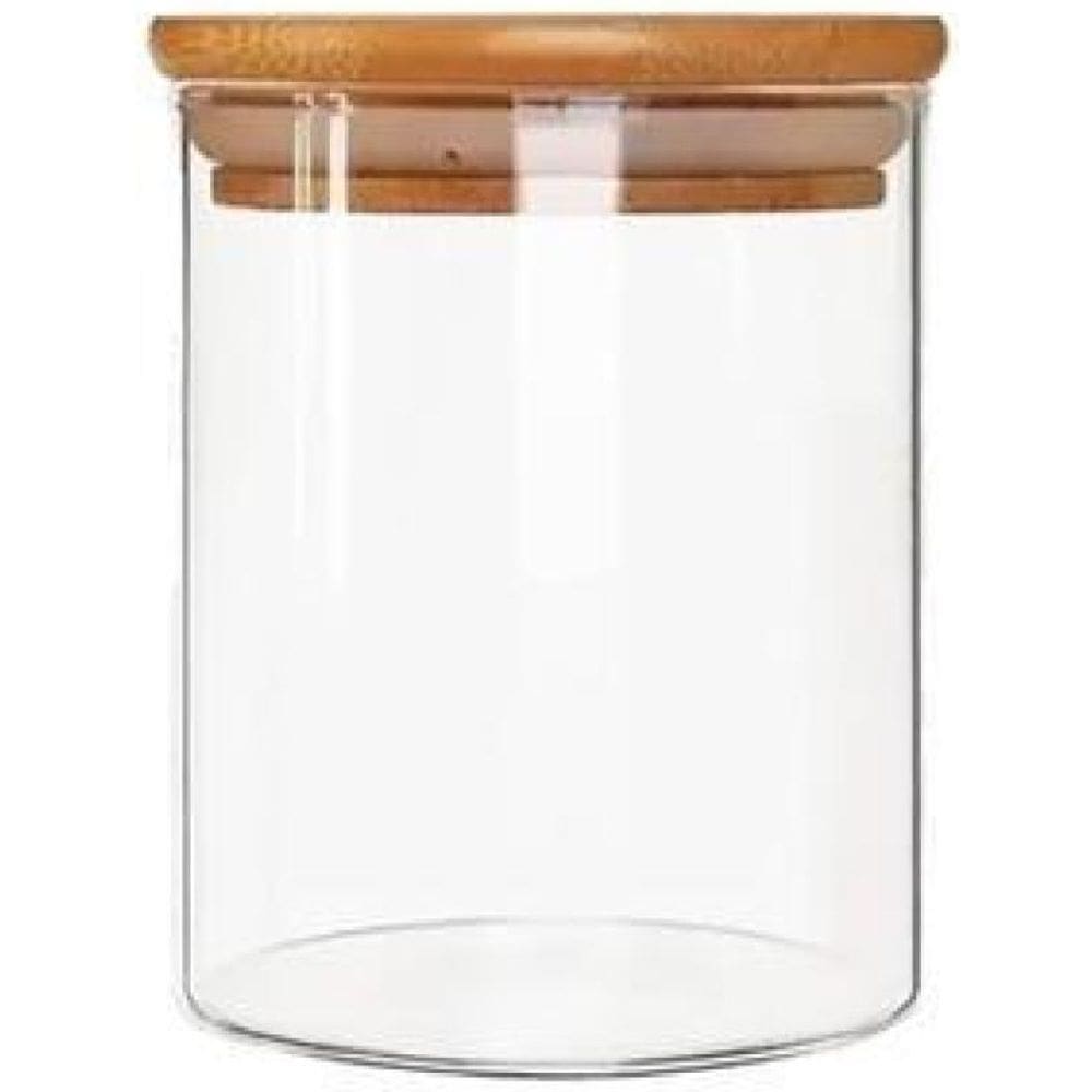 Kit 6 Pcs Pote De Vidro Com Tampa De Bambu Hermético 200Ml