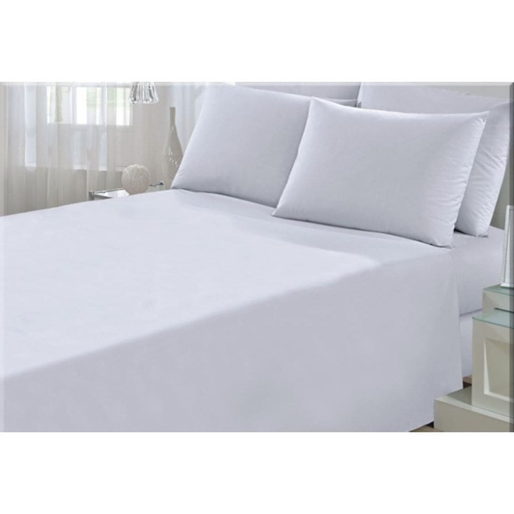 Lençol Branco Casal Queen 4 Peças Algodão Percal 150 Fios