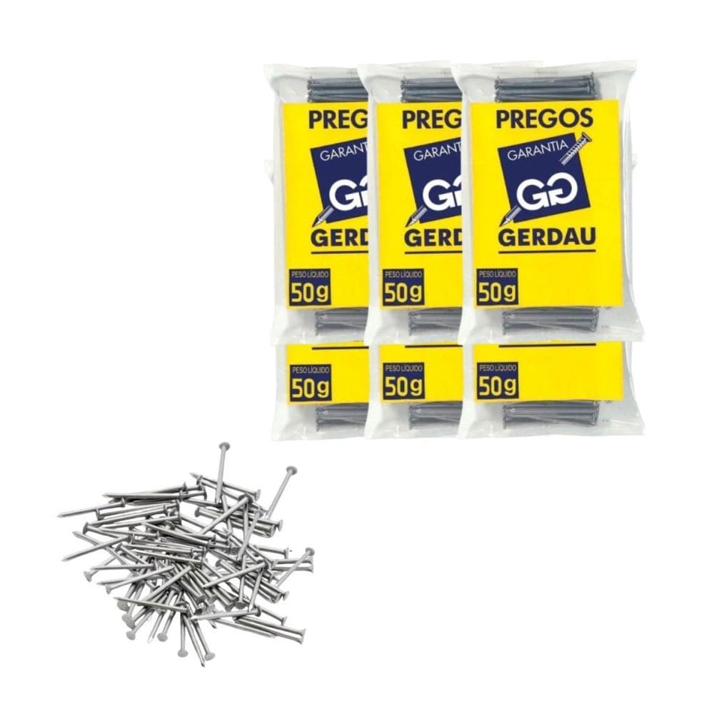 Prego Polido Com Cabeça 12X12 1,8Mm X 27,6Mm 300G Gerdau