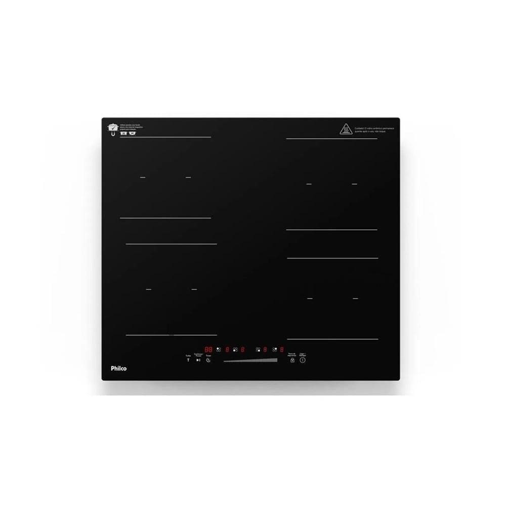 Cooktop De Indução Philco 4 Bocas Função Turbo Preto PCTQ1 220V