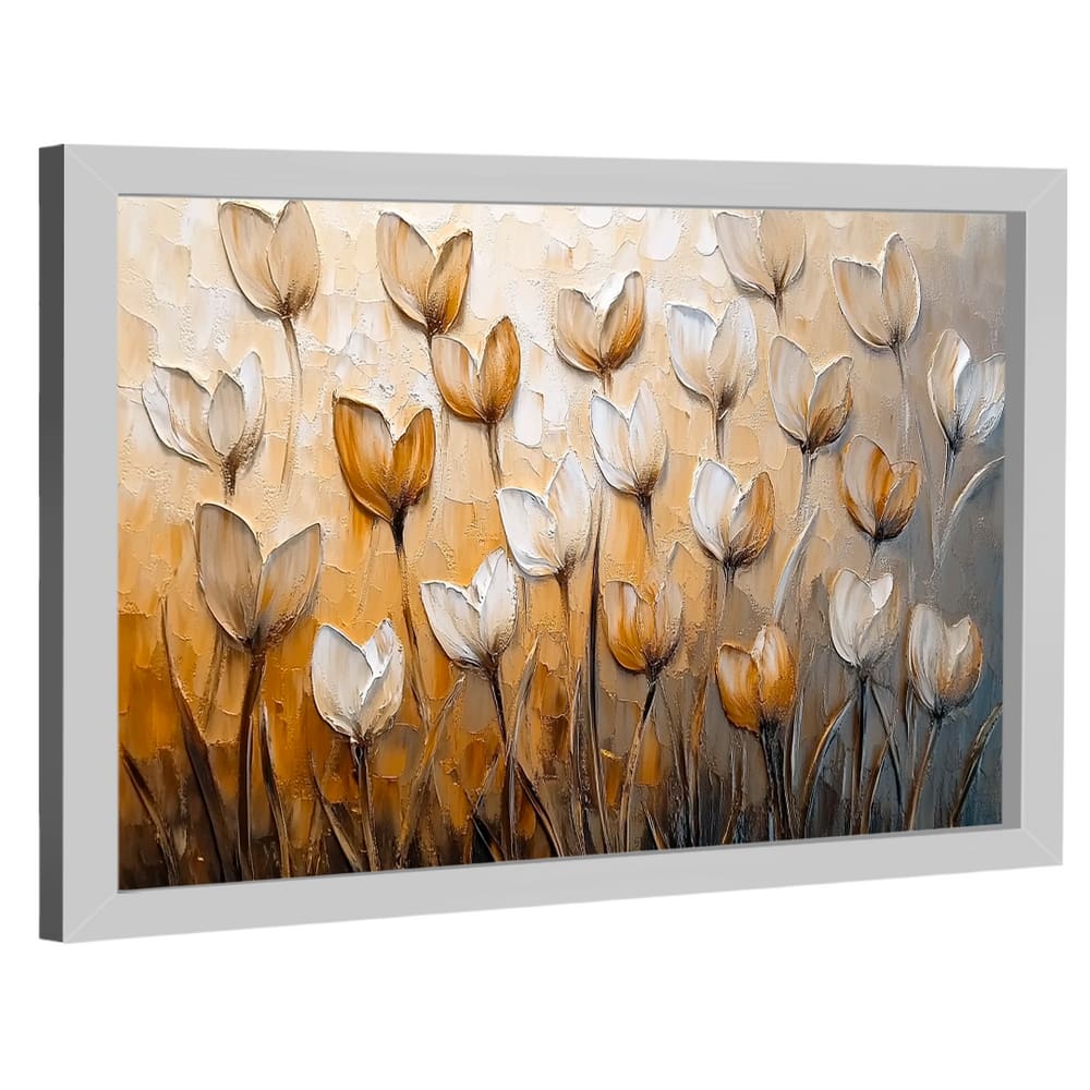 Quadro Decorativo Flores Abstratas Estilo Pintura
