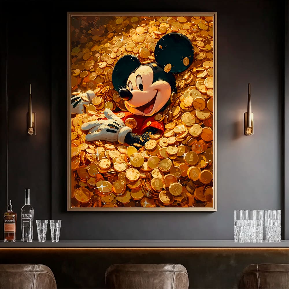 Quadro Decorativo Mickey Mouse Ouro