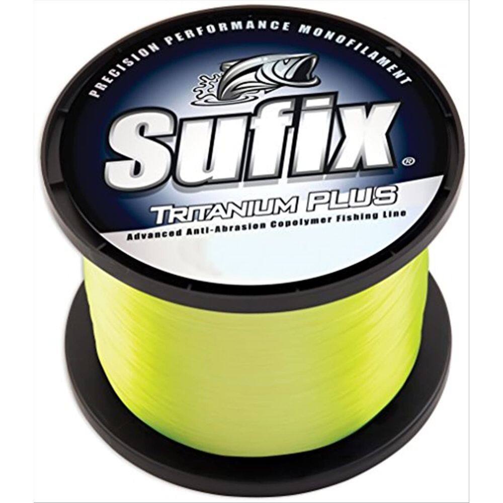 Linha de pesca Sufix Tritanium Plus Bobina de 1/4 lb Chartreuse de 17 libras
