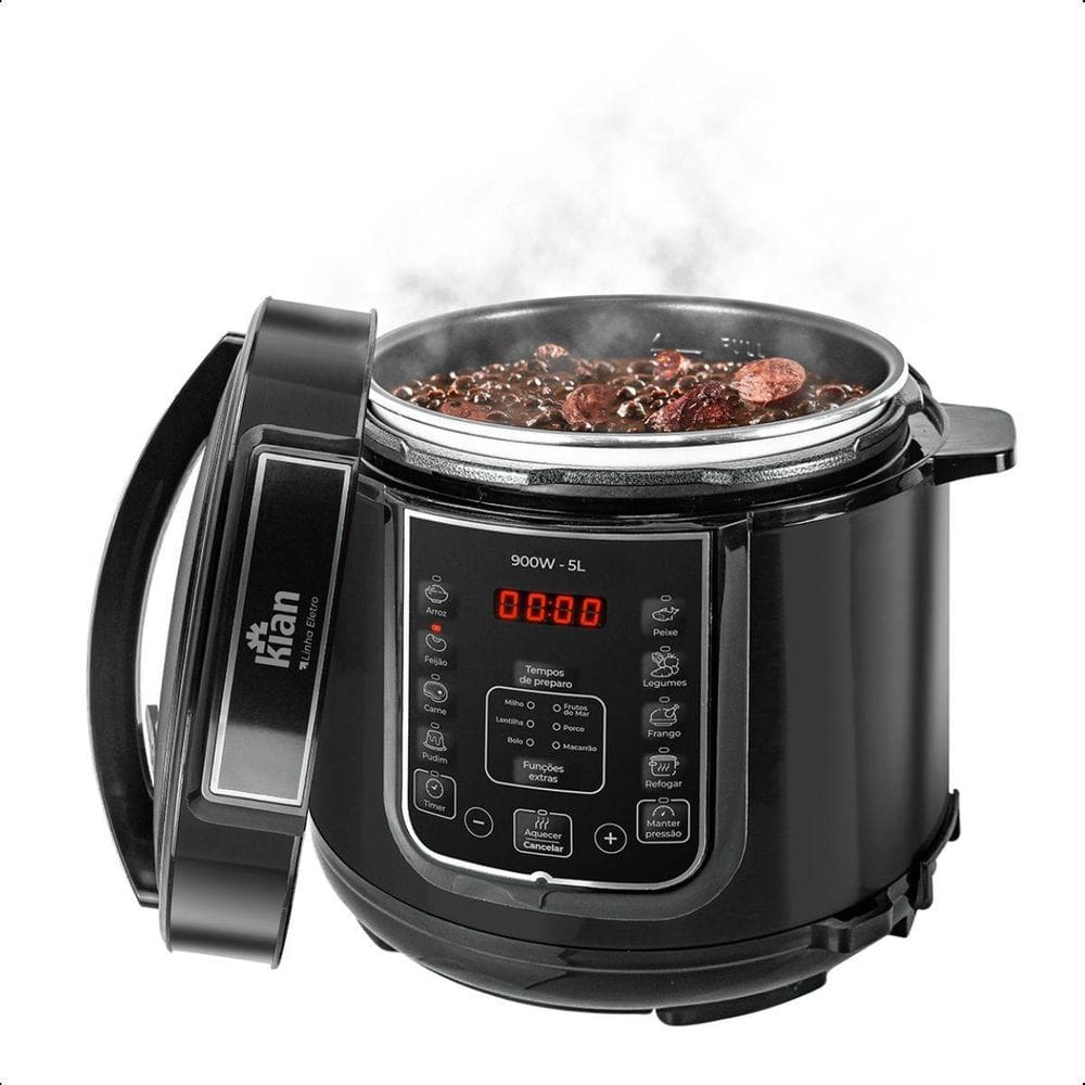 Panela De Pressão Elétrica 5 Litros Kian Ppe-101 Preto 220V