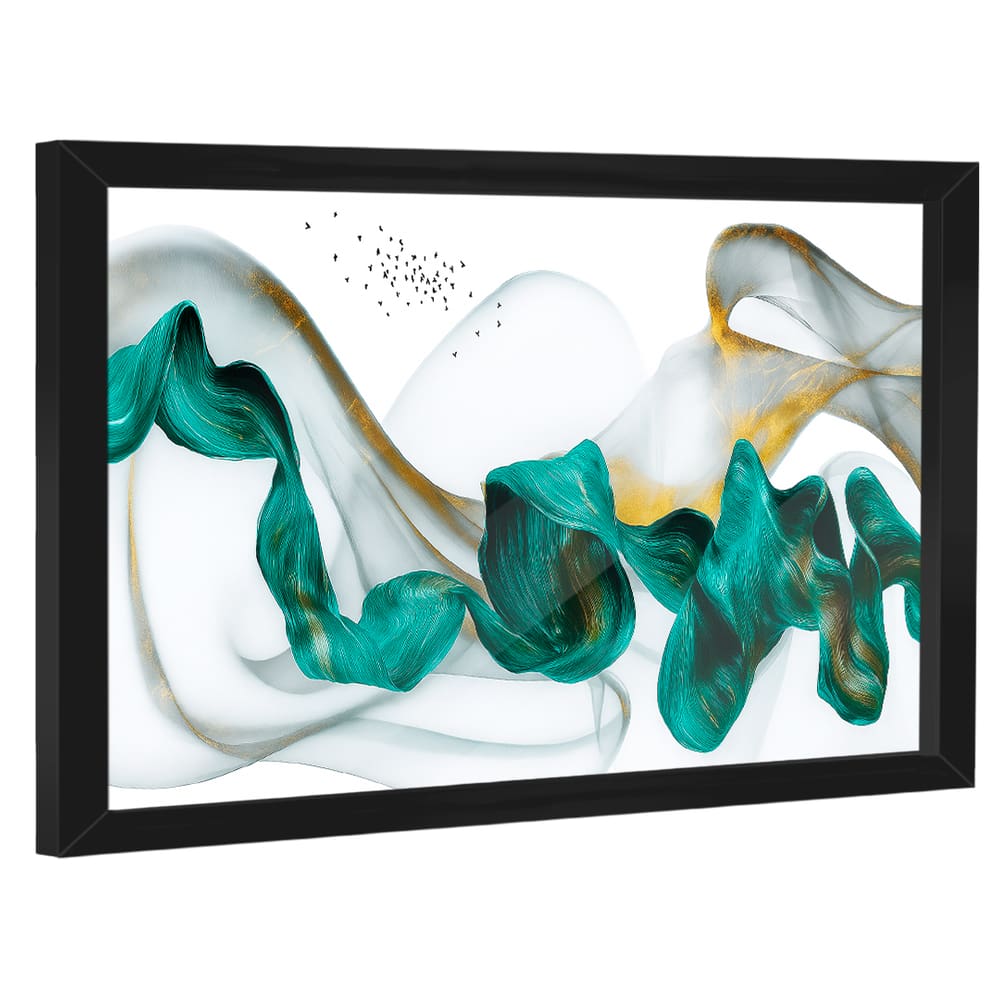 Quadro Decorativo Abstrato Fita Azul