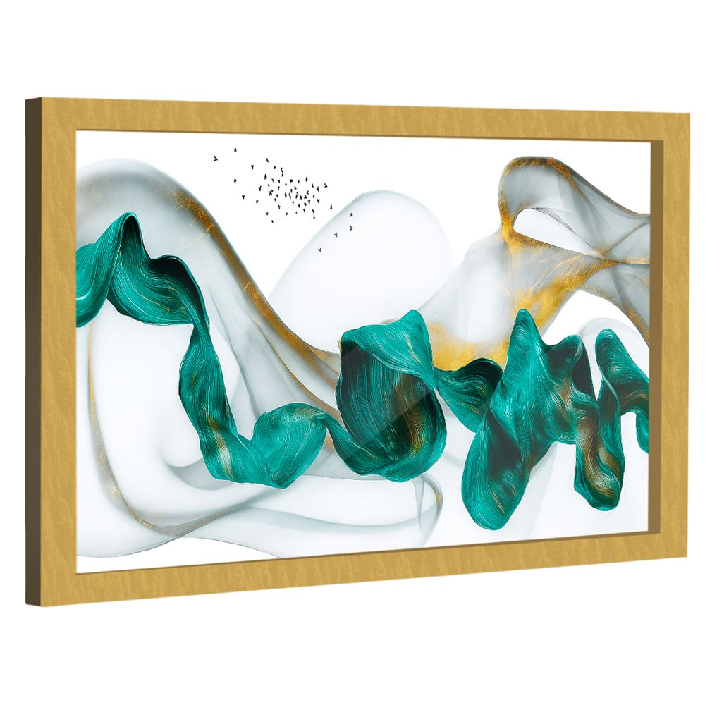 Quadro Decorativo Abstrato Fita Azul