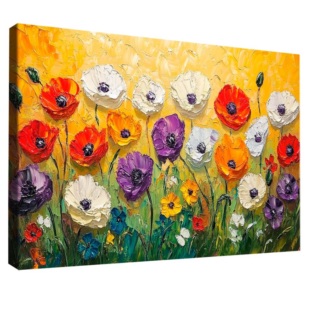 Quadro Decorativo Flores Abstratas Coloridas