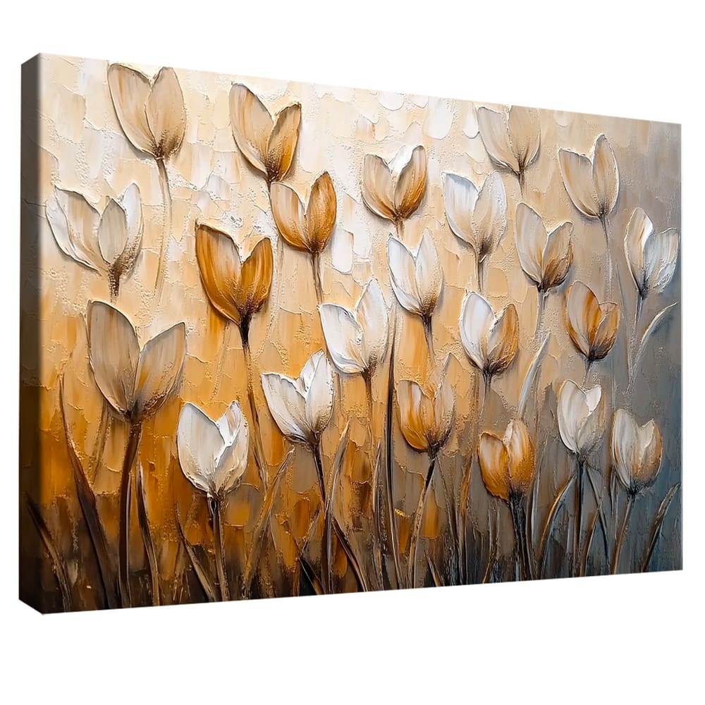 Quadro Decorativo Flores Abstratas Estilo Pintura