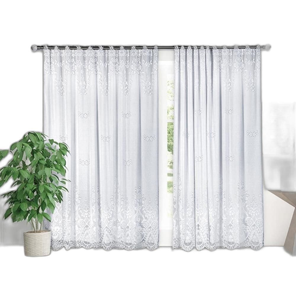 Cortina Renda com Forro Sala Quarto 3,00x1,80 Branca