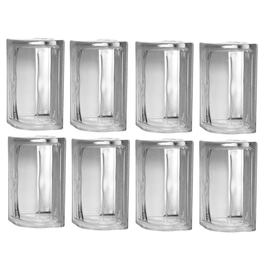 Kit 8 Bloco De Vidro Canto Para Acabamento 19X19X8 Tradestar