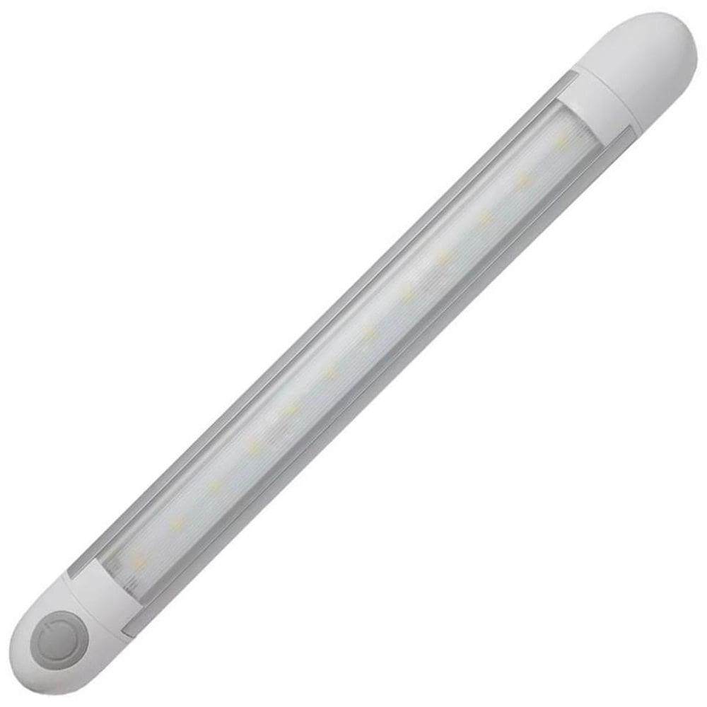Luminária 12V Em Led Branco Com Interruptor Marinizado
