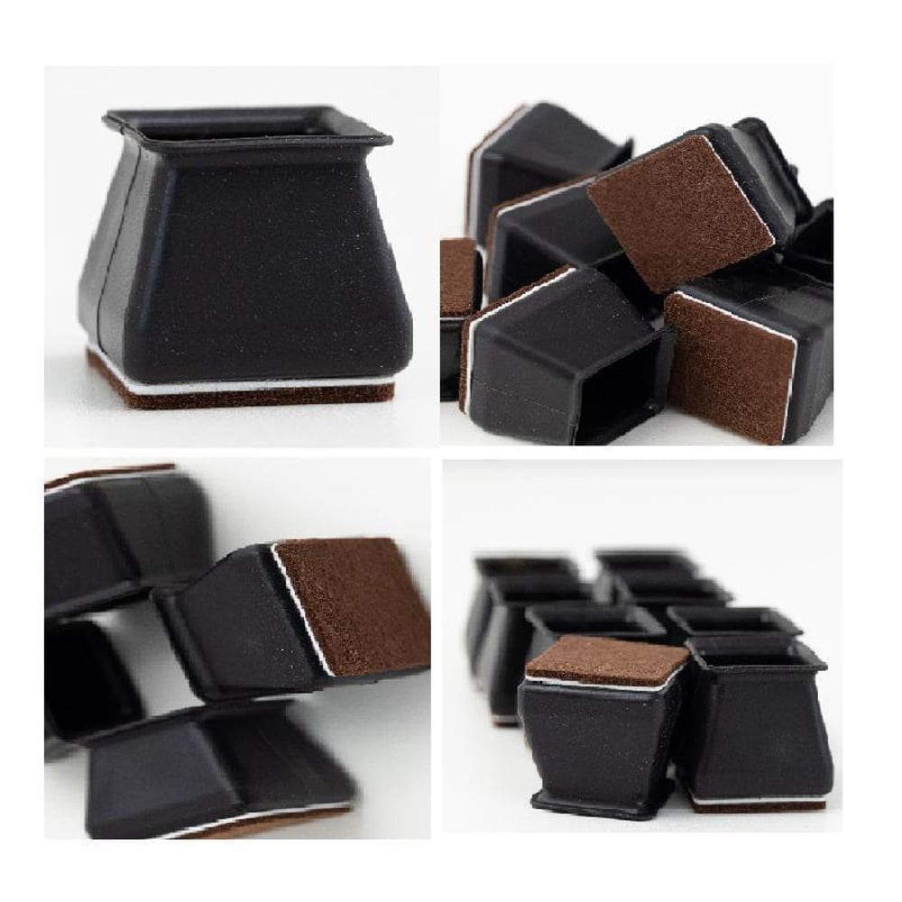 Kit 24 Proteção De Silicone Pé Cadeira Mesa Feltro Quadrado