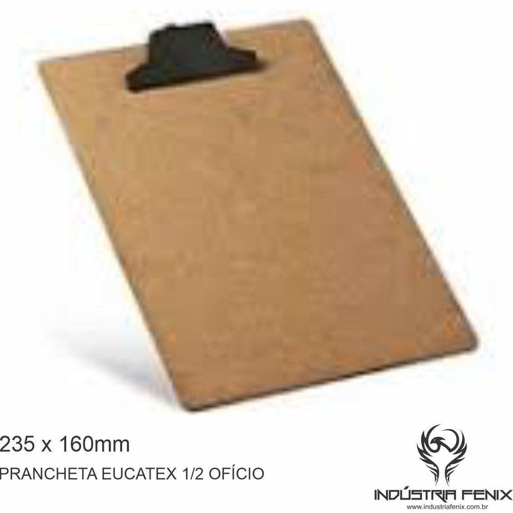 Prancheta Mdf Madeira 1/2 Oficio A5 Garra Plastica Leve 5032