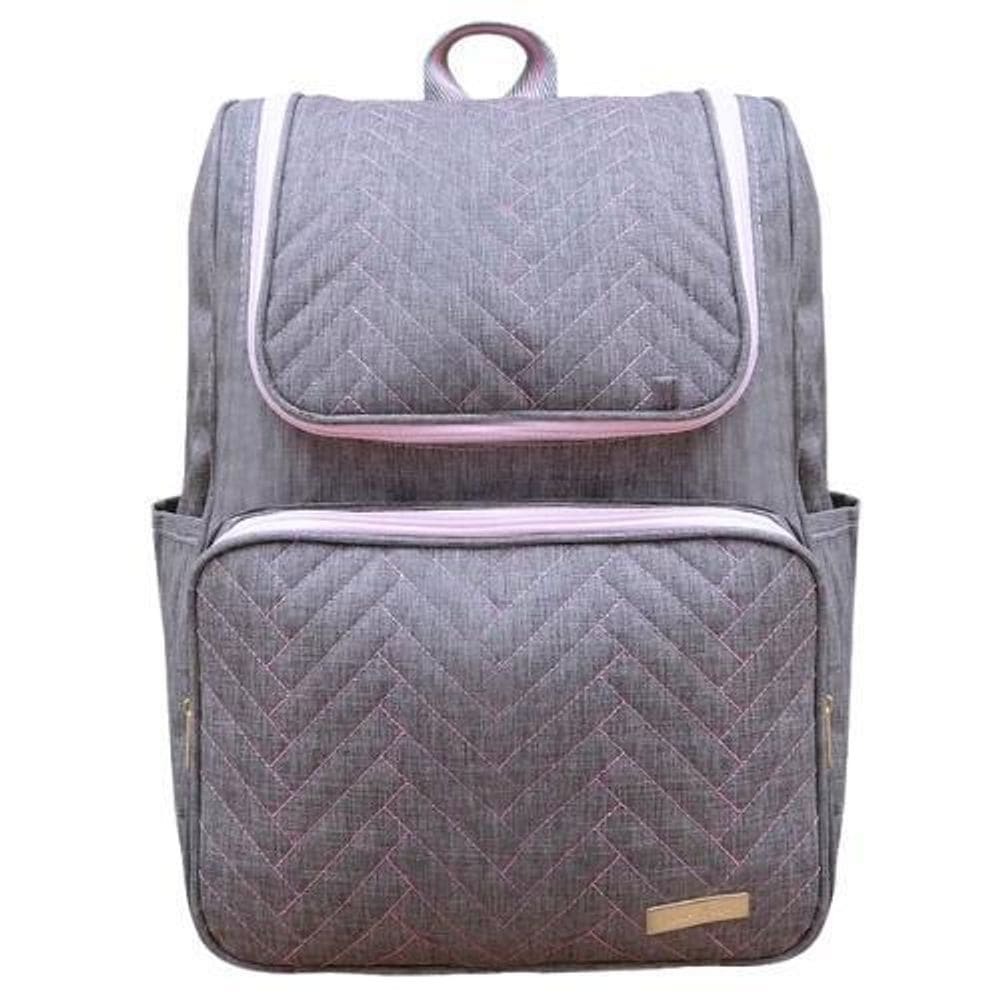 Mochila Maternidade Mave Baby Deluxe Cinza E Rosa