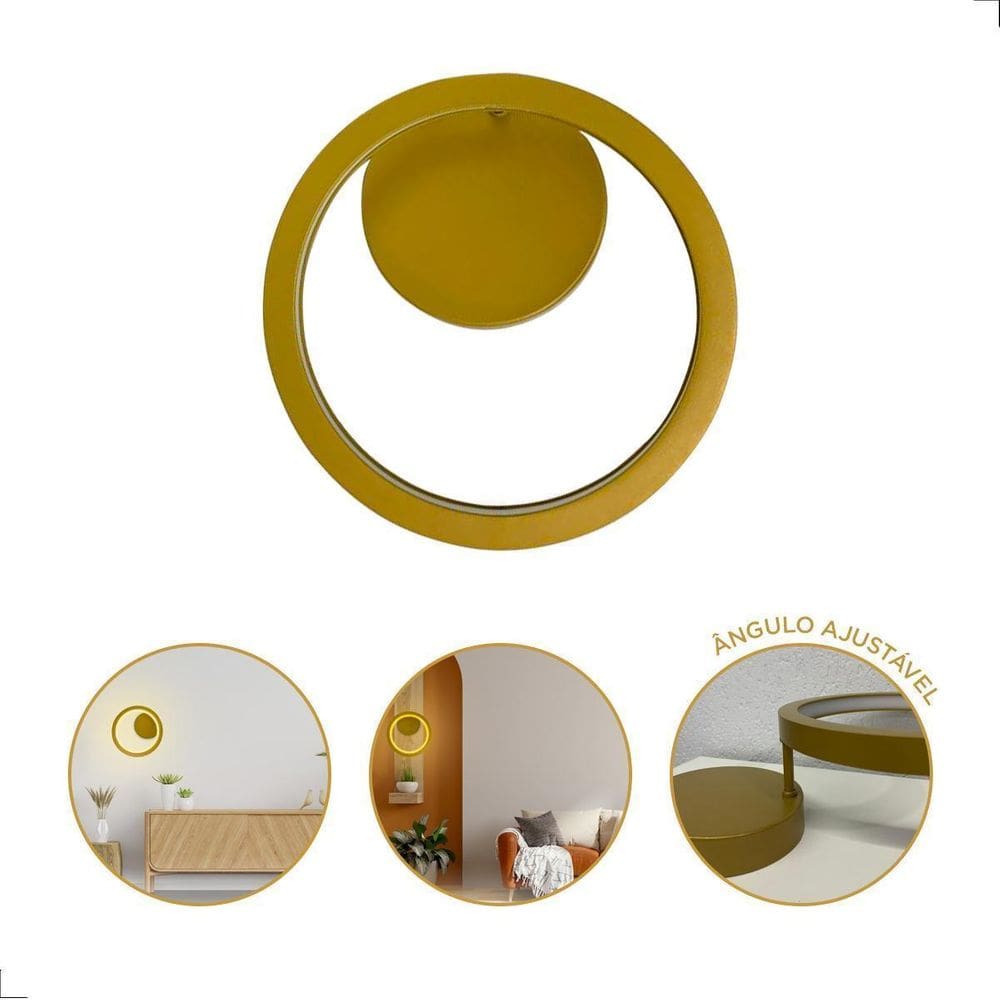 Arandela Eclipse De Parede Luz Indireta Perfil De Led 2.700K