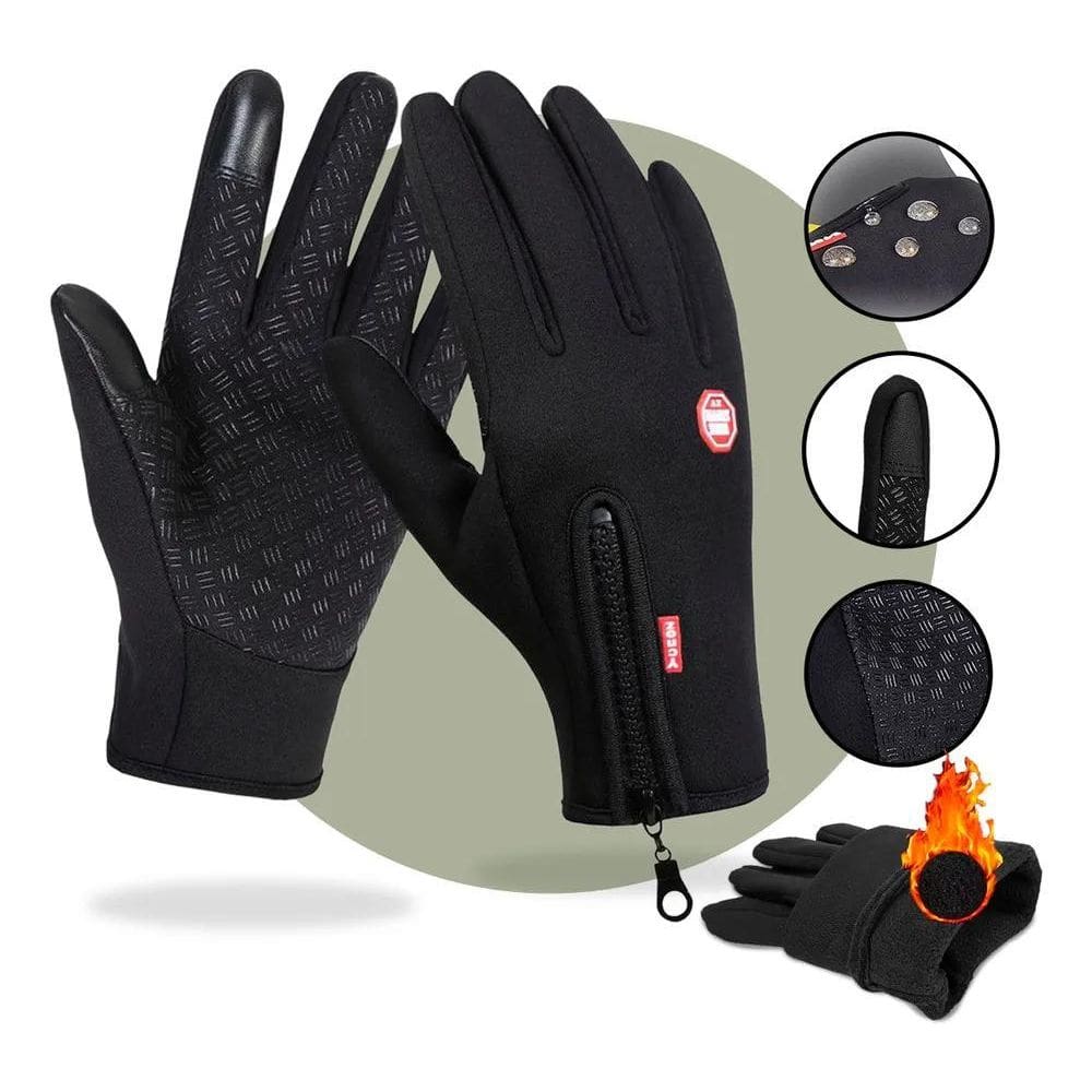 Par De Luvas Motoqueiro Térmica Impermeável Com Touch Screen
