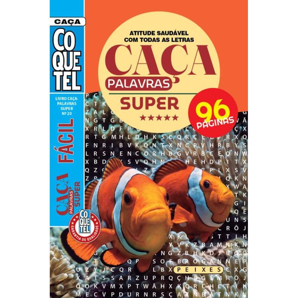 Livro Coquetel Caça-Palavras Super 20: Atitude saudável com todas as letras