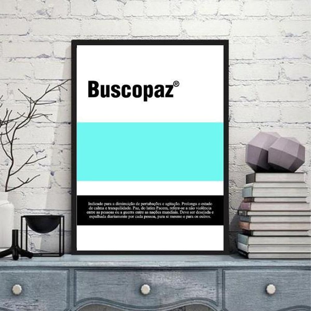 Quadro Decorativo Remédio Buscopaz 24X18Cm Moldura Preta