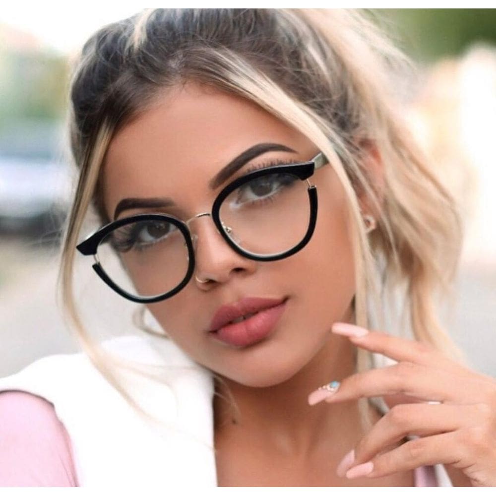 Armação Óculos Grau Feminina Redondo Oregon Preta