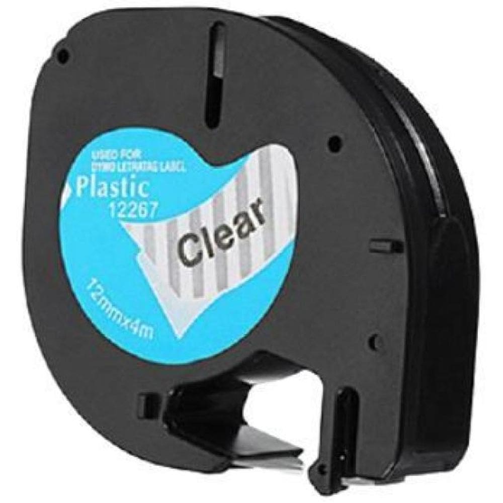 Fita Compatível Dymo Letratag Plástica 12267 Incolor 12Mm