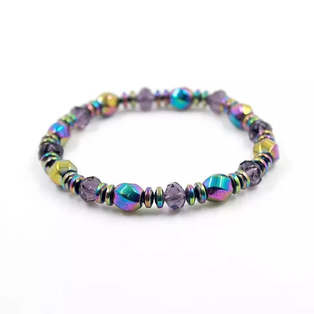 Pulseira Hematita Arco-Íris Fruta Pedras Artesanais B0402