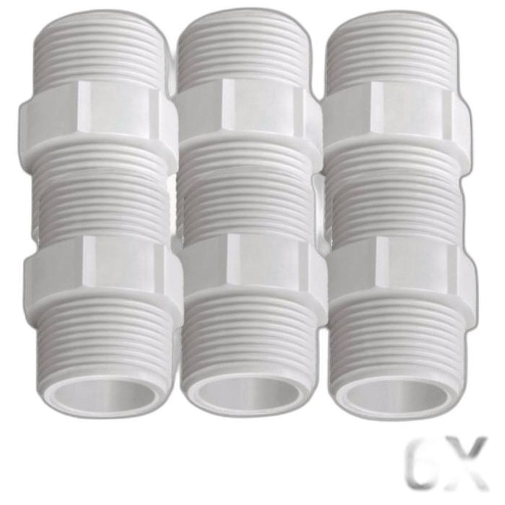 Kit 6 Niple/Nipel Pvc Roscável 1.1/2 Branca 50Mm Tigre