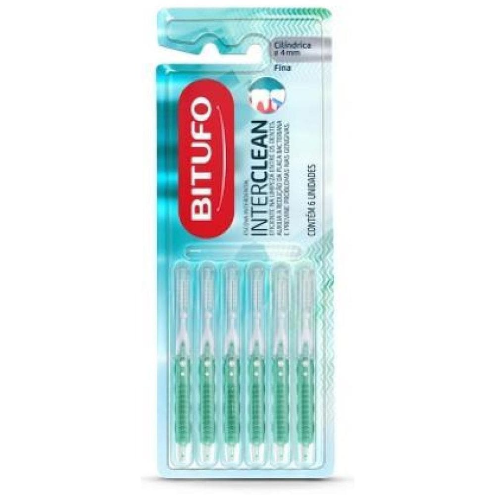 Escova Interdental Bitufo Extra Fina Cilindrica 4Mm 6 Unidad