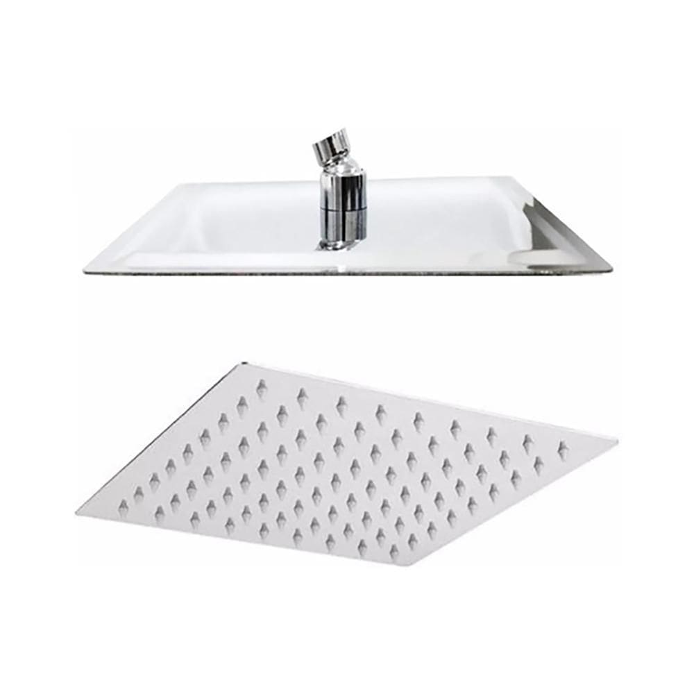 Chuveiro Ducha Slim Quadrado Metal 40X40Cm Com Braço De Teto