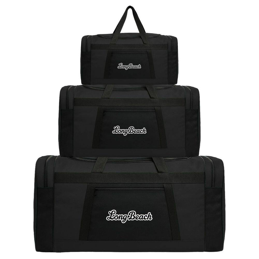 Kit 3 Bolsas Sacolas De Viagem Esportiva Tamanhos - Preto