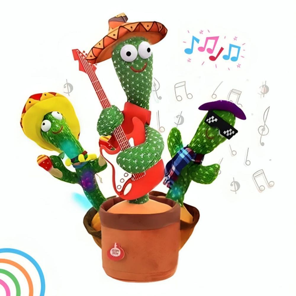 Luz Infantil Dançante Recarregável Cacto Musical Pelúcia