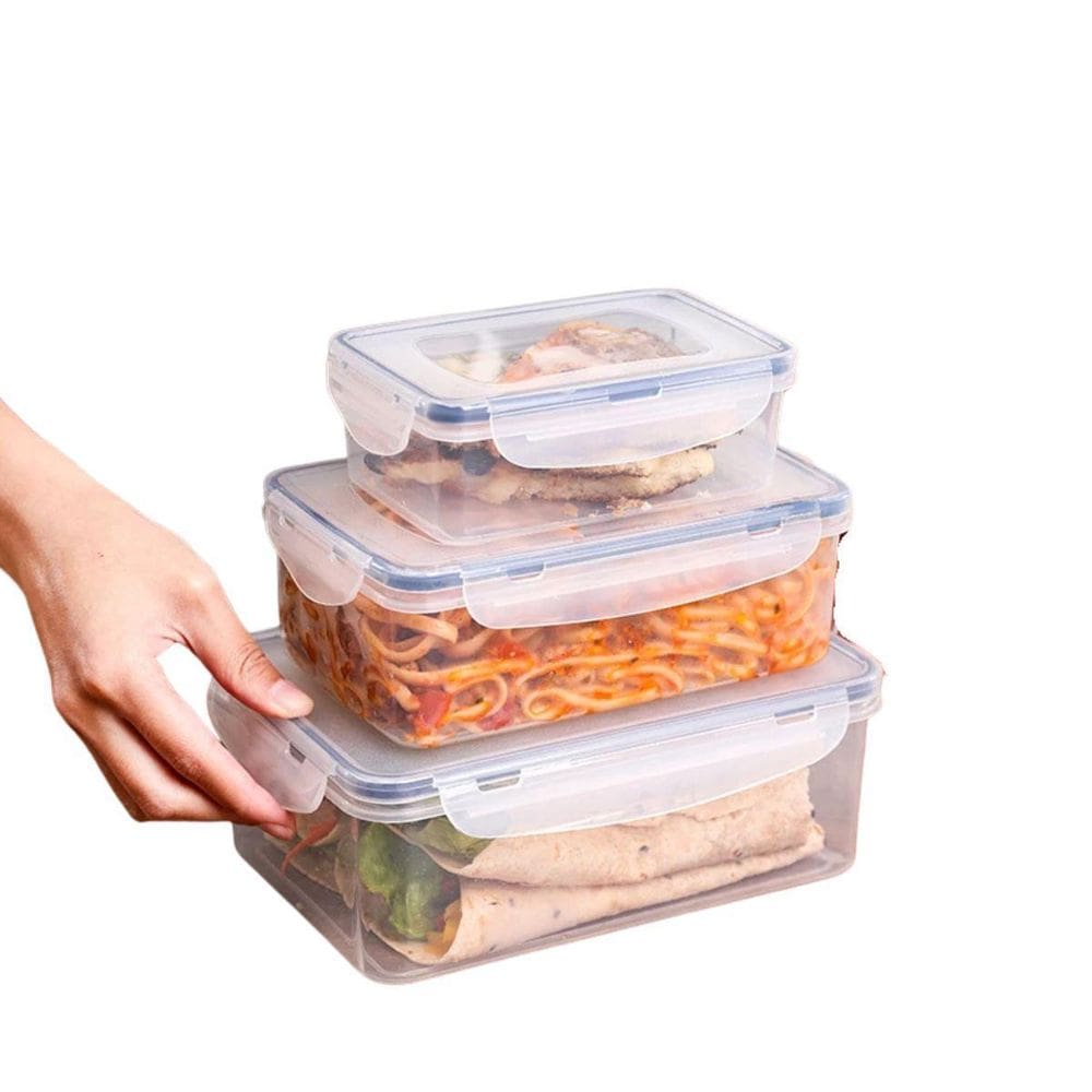 Jogo De Potes Herméticos Porta Mantimentos Quadrados 6 Peças