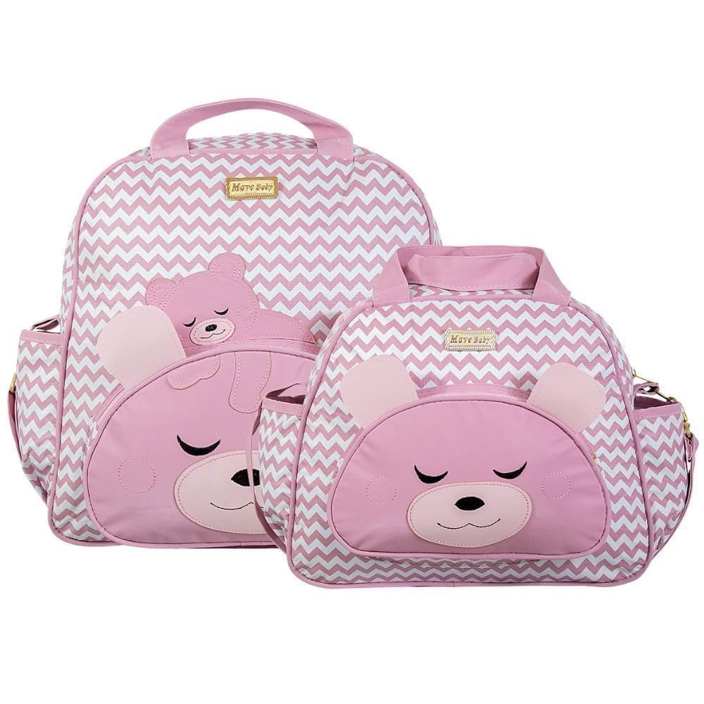 Kit Bolsas Maternidade Mave Baby Bear Premium Rosa