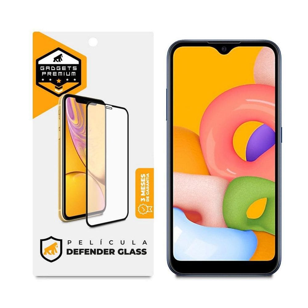 Película Defender Glass Galaxy A01 - Preta
