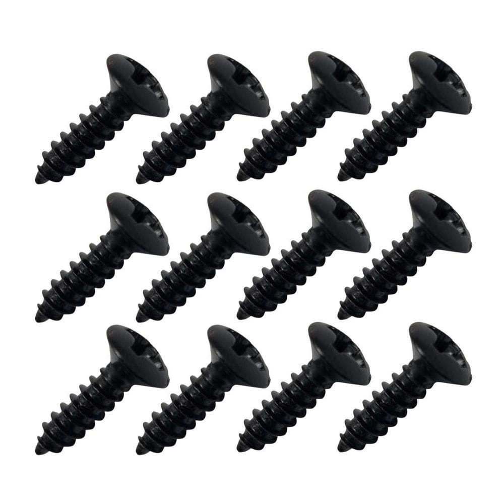 Kit 12 Parafuso Escudo 3Mm X 12Mm Guitarra Baixo Preto