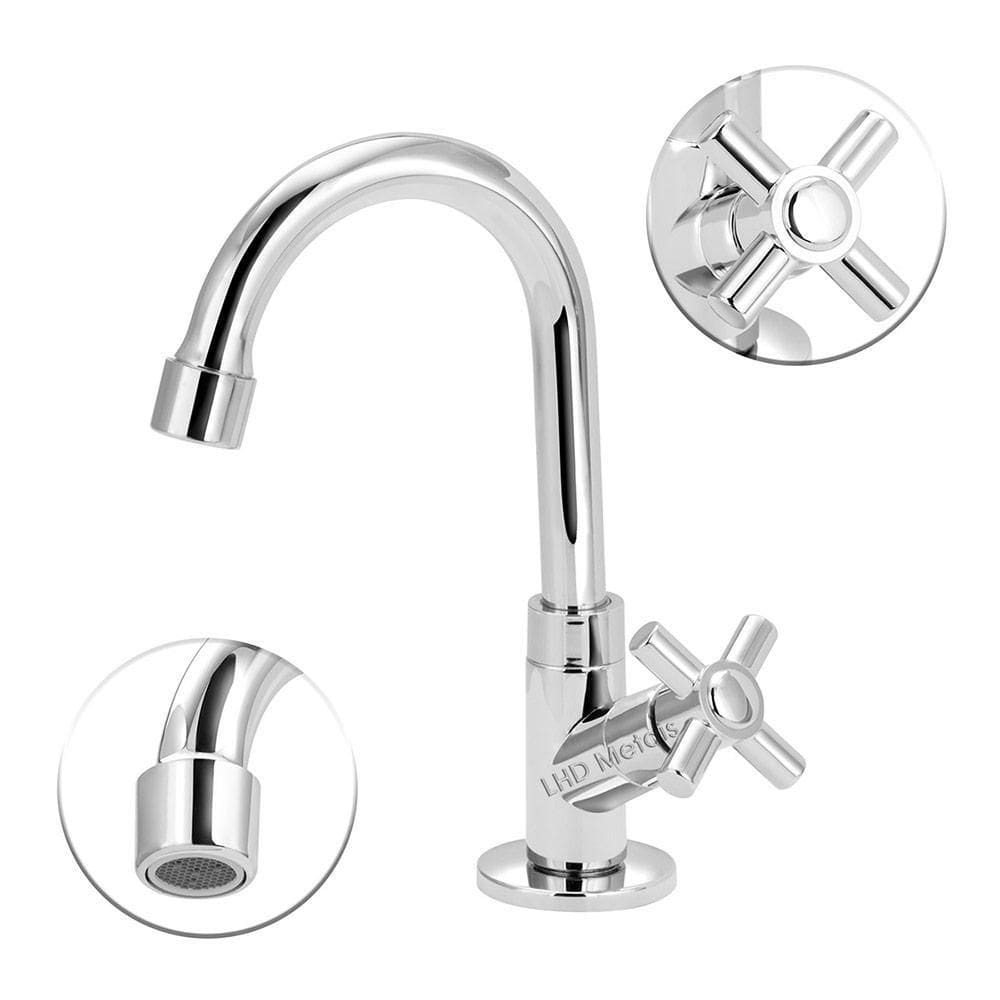 Torneira Bica Móvel Lavatório Abs Cromado Slim Mesa 1/4 V