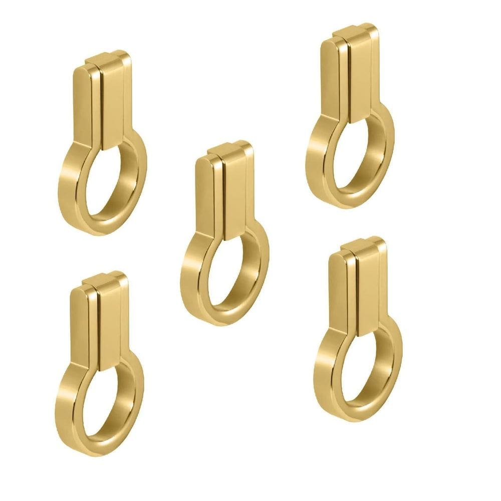 Kit 5 Puxador Antique Ponto Zen Dourado Fosco Zp5404.955