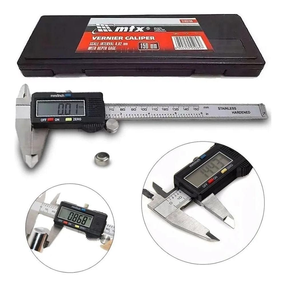 Paquimetro Digital 150Mm Inox Profissional Com Estojo Mtx