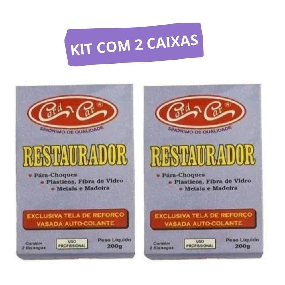 Kit 2 Caixas Restaura Tudo Resina Epóxi Cola Plástico 200G