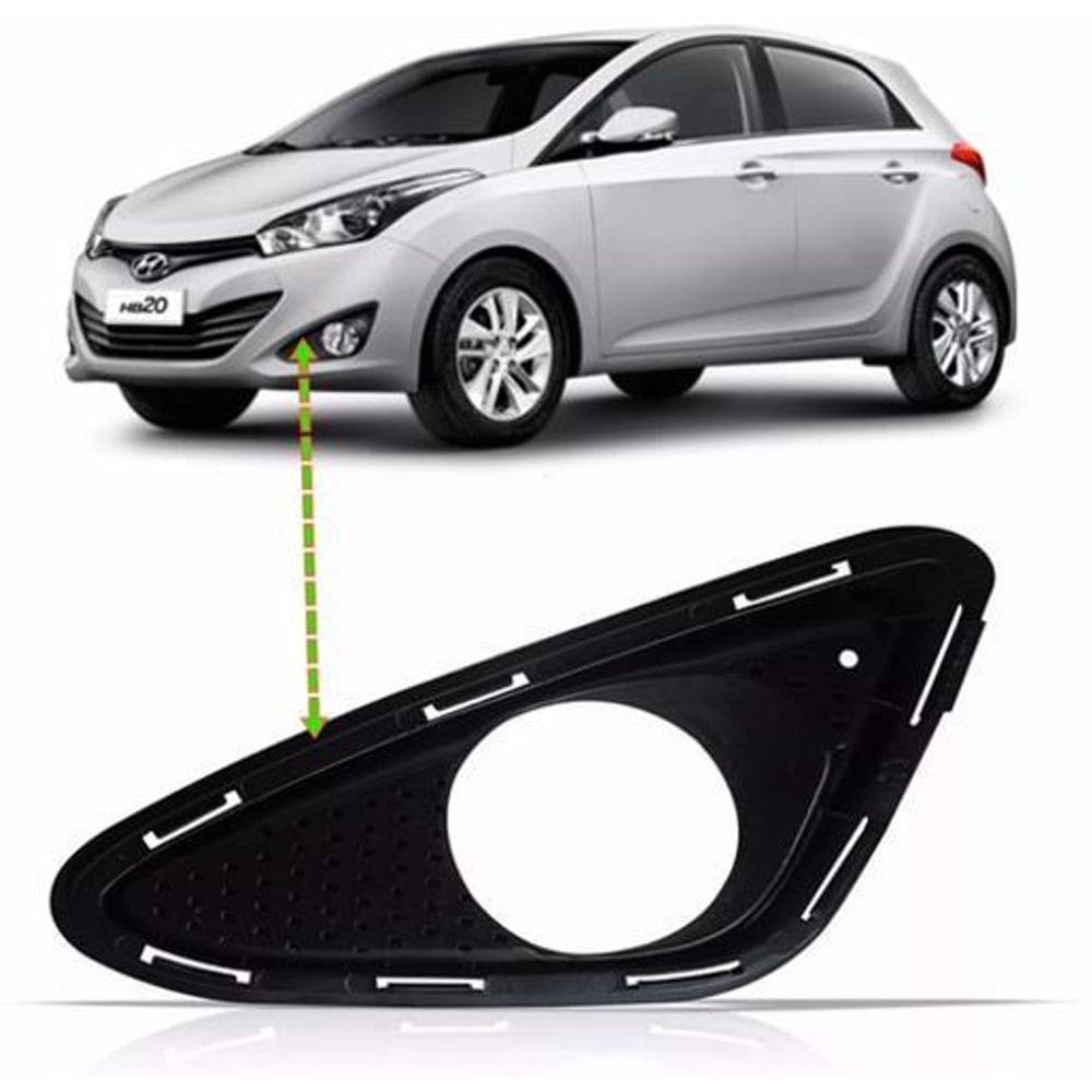 Moldura Grade Farol Milha Hb20 Furo Lado