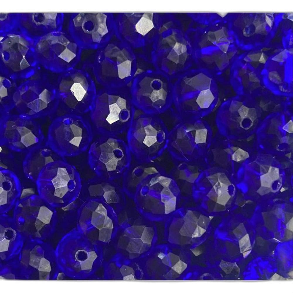 Kit 200 Cristais Miçangas Azul Escuro 8 Mm Umbanda Guia