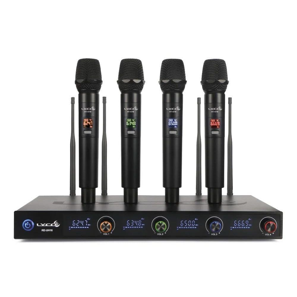 Microfone Profissional Quadruplo Lyco Uh164M Uhf Mult.