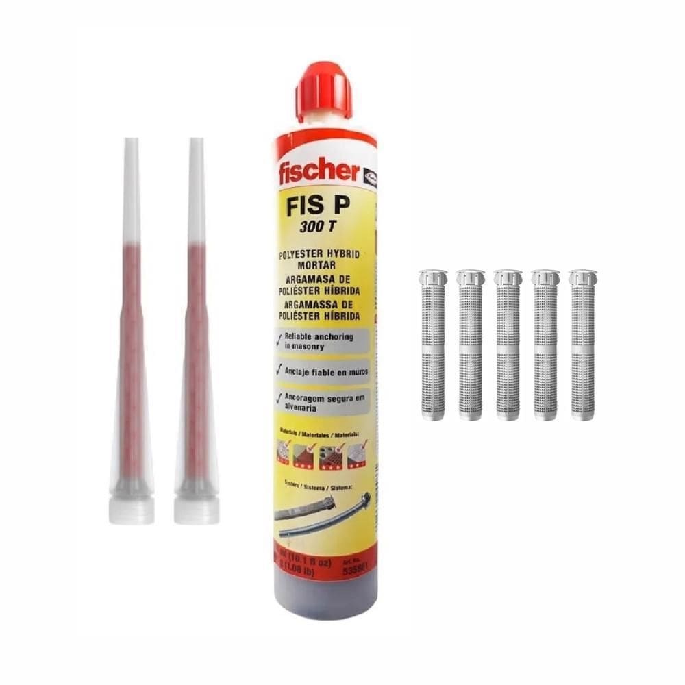 01 Chumbador Químico Com 05 Camisas Bucha Injeção 12Mm