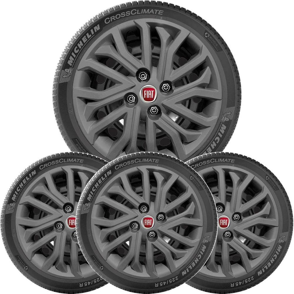 4X Calota Fiat Palio Siena Novo Uno Aro 14 Grafite 295Cb
