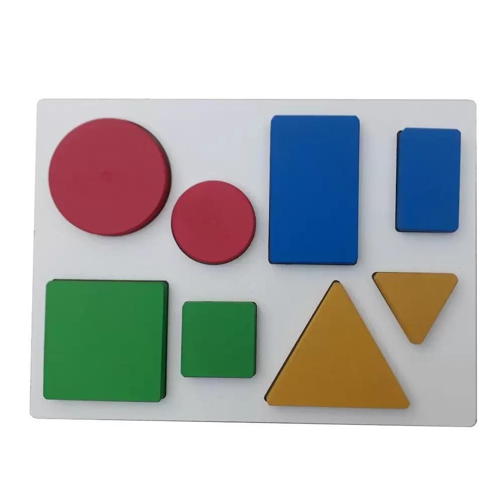 Encaixe De Figuras Geométricas Tabuleiro Madeira